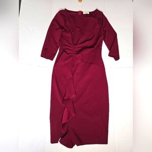 Aisize Ruffle Drapped 50s Vintage Style Dress